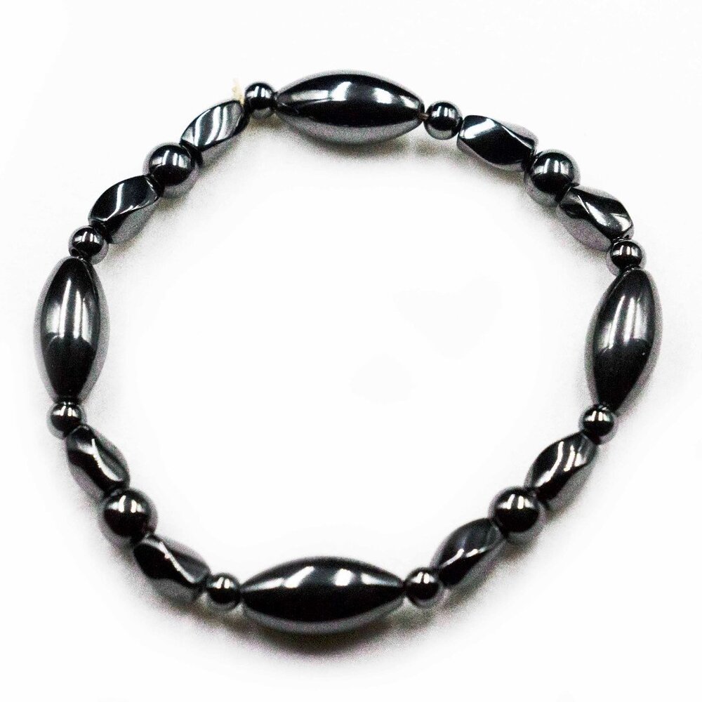 MAGNETIC HEMATITE BEAD STRETCH BRACELET - JBHmBS2